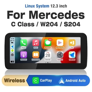 12.3" Linux Android Auto Car Stereo for Mercedes Benz C W204 2008-2010 NTG 4.0 - Picture 1 of 12