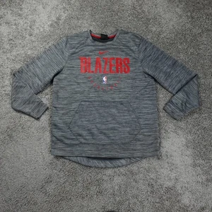 Portland Trail Blazers Sweater Mens Large Nike Dri Fit NBA Center Swoosh Pockets - Picture 1 of 9