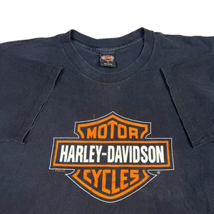 VTG Harley Davidson T-Shirt Mens Large Black Logo Single Stitch USA Made 90s - Picture 1 of 12
