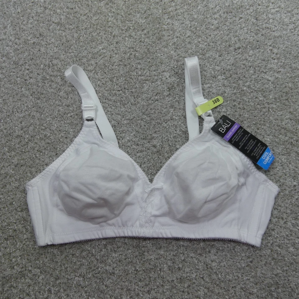 Bali Bra Womens 40b White Wireless Classic Support Cotton Stretch DF3036 - Image 1 of 1