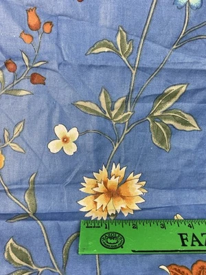 Jay Yang Fabric Blue Floral Country 36" x 26" Wide Cotton Woodco - Image 1 of 4