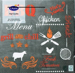 1 x Duni Servietten Pack. Sprüche Motivservietten 20 Stück Party Barbeque Menü - Bild 1 von 12