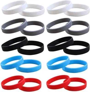 20 Stück Gummi Armbänder für Herren Damen, Stretch Blanko Silikon Armbänder - Bild 1 von 4