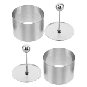 2 Pezzi Stampi per Piatti Freddi Rotondi in Acciaio Inox con Spingi Utensili da Cucina per - Foto 1 di 12