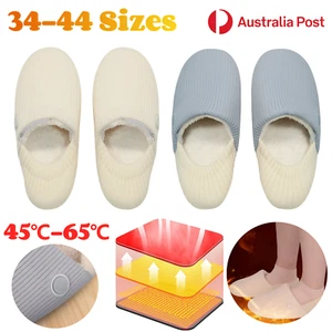 Electric Slippers Shoes 3 Heating Levels Ajustable Thermal Foot Warmer Home AU - Picture 1 of 13