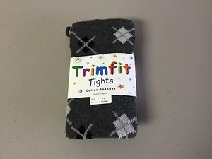 NWT Girl's Trimfit Cotton/Spandex Tights Size 2-4 Oxford Heather w/ Design #136R - Picture 1 of 2