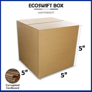 1-Box 5x5x5 "EcoSwift" Brand Cardboard Packing Mailing Shipping Corrugated - Picture 1 of 3