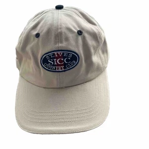 St. Ives Country Club Hat Cap Beige w Navy and Maroon Strap Buckle Rex Martin - Picture 1 of 12