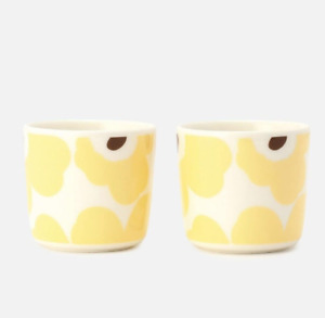 Marimekko Unikko Coffee Cup 2 Set Small Yellow Japan Exclusive Limited Design