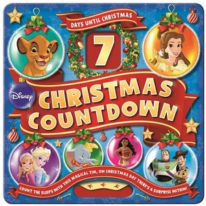 Disney 7 Days Until Christmas Countdown Advent Book Locking Tin & Stickers New - Picture 1 of 12