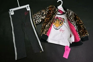 Betsey Johnson Girls 3Pc Jacket Set Button Front Rib Trim Bottom Band 24M - Picture 1 of 12