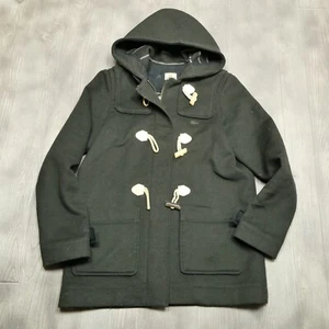 Lacoste Wool Coat Size 42 Green Hooded Full Zip Jacket Made in France - Picture 1 of 11