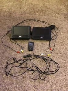 USED RCA Model DRC69707 DVD car okayer 2 screens w/remote - Picture 1 of 8