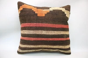 Kilim Sofa Pillow, 20x20 in, Decorative Throw Cushion, Handmade Vintage Pillow - Picture 1 of 6