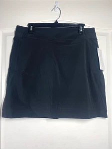 Athleta 14T Brooklyn Mid Rise Skort 16" Size 14 Tall Black Golf Pickleball - Picture 1 of 11