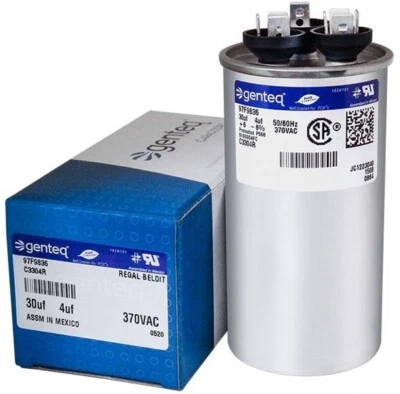 Capcom Dual Run Capacitor 30/4 uf MFD 370 Volt Fits GE Genteq Z97F9836 97F9836