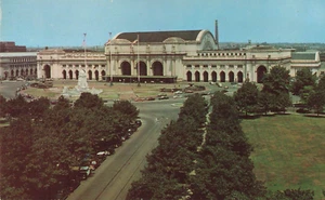 Vintage Union Station Washington DC Arial View Postcard - Picture 1 of 2