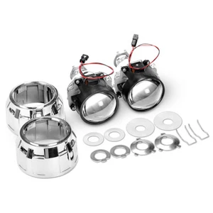 2X RHD 2.5" Bi-Xenon HID Projector Lens Headlight Kit Hi-Lo Beam Shroud Retrofit - Picture 1 of 12