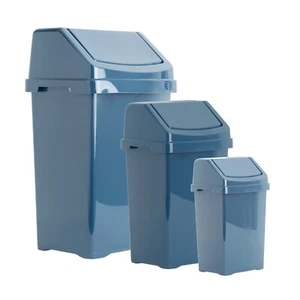 Navy 8L 25L 50L Swing Bin For Kitchen Plastic Waste Bin Office School Dustbin - Picture 1 of 18