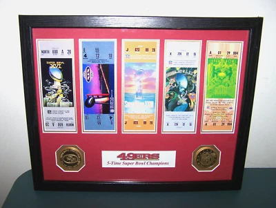 Boletos y monedas del campeonato del Super Bowl de los 49ers de San Francisco de la NFL Highland Mint Foto 1 de 4
