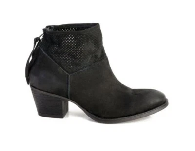 Maya McQueen Gretal Botín Mujer’s 10 Gris Carbón Cuero Botines Tacón Cremallera Foto 1 de 4