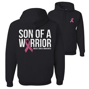 Sudadera con capucha gráfica unisex Son of a Warrior con cinta de cáncer de mama - Imagen 1 de 8