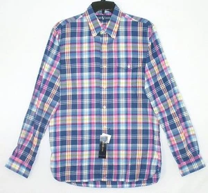 NUEVO CON ETIQUETAS $125 Para hombre RALPH LAUREN Mangas Largas 100% Algodón Camisa a Cuadros, Multi, S L - Imagen 1 de 4