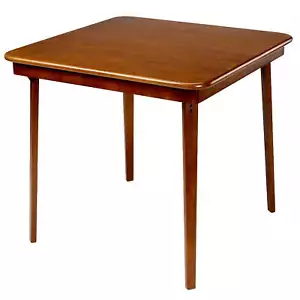 Stakmore Straight Edge 32" Square Folding Card Table, Fruitwood Finish - Picture 1 of 2