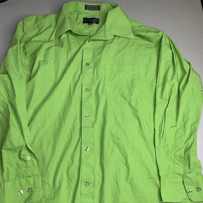 Camisa de vestir Adolfo verde algodón y poliéster para hombre | Talla 17 32/33 Foto 1 de 4