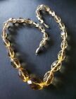 vintage amber glass hand knotted faceted neclace