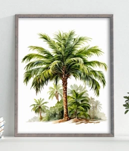Palmen Wandbild Kunstdruck, Tropisch Botanisch Wandbild Deko, Palmen Kunst - Bild 1 von 2