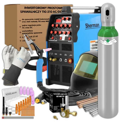 Sherman TIG 210 AC/DC Puls Schweißgerät TIG AC DC 200amp - set nr.4 - Bild 1 von 4