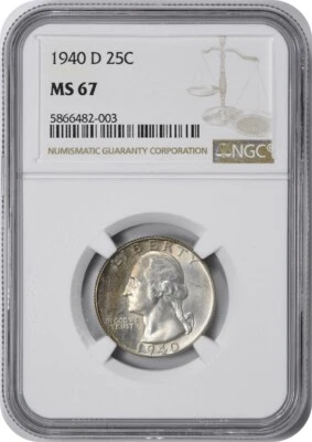 1940-D Washington Quarter MS67 NGC - Image 1 of 2