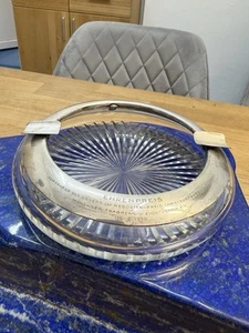 Cenicero cristal montura de plata 835/precio Munich Trabrennbahn 1950 - Imagen 1 de 9