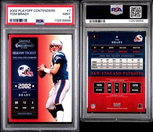 2002 Playoff Contenders - Tom Brady #7 PSA MINT 9 - Picture 1 of 3