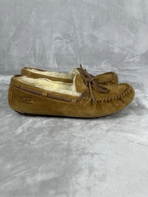 UGG Australia Dakota Women's Leather Slip-On Moccasins, Size 8, Tan - Image 1 of 4