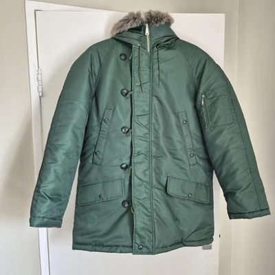 Vintage Sears Parka Snorkel Jacket Coat Mens Medium Bottle Green - Image 1 of 4