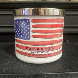Bath & Body Works Stars & Stripes Firecracker Pop 3 Wick Scented Candle 14.5oz - Picture 1 of 5