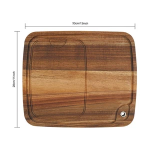 10 PIEZAS Platos de carne de madera con canal de jugo Tablero de carne de madera de acacia ¿antimoho? - Imagen 1 de 19