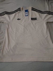 adidas Originals x Oasis Live 25 Tour 3 Stripes T-Shirt Cream White, Medium - Picture 1 of 7
