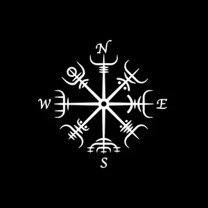 Viking Compass Vinyl Sticker - Nordic Vegvisir Car Window Decal - Picture 1 of 2