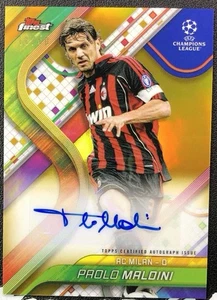 2024-25 Topps The Finest Paolo Maldini Auto Gold Refractor AC Milan /50 - Picture 1 of 2