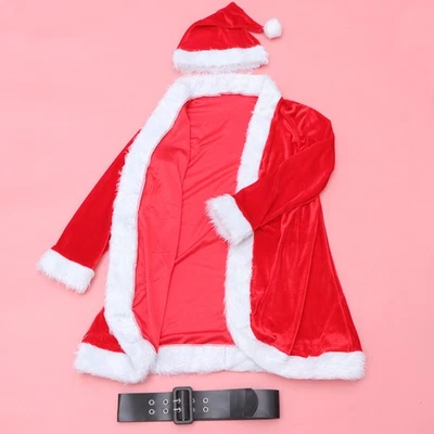  3 Pcs Cozy Sets for Women Clothing Cosplay Costumes Mrs Claus Outfit Adult - Image 1 of 4