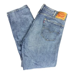 Levi's 505 Regular Fit Straight Leg Stretch 42x30 Medium Wash Denim Blue Jeans - Picture 1 of 14