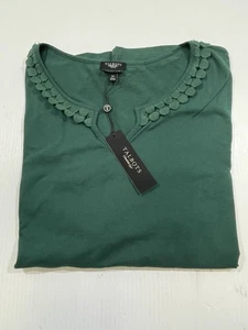 Camiseta Talbots Mujer’s Plus Verde Algodón Bordado Escote Manga Corta 2X - Imagen 1 de 6