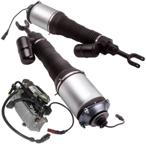 Pair Front Struts Assembly + Air Pump for Bentley Continental GT Flying Spur New - Picture 1 of 8