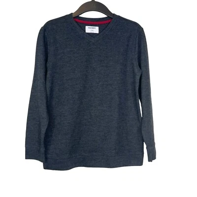 Suéter Pullover Old Navy Niños Cuello en V Manga Larga Gris Jaspeado Suave Básico Talla XL Foto 1 de 4