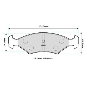 Ferodo DS3000 Front Brake Pads For Ford Fiesta MK3 1.0 1989>1995 - FCP206R - Afbeelding 1 van 3