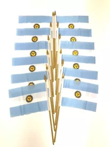 12 Argentina Country Stick Flags Banner 4" X 6" Inch with 10" Plastic Pole - Picture 1 of 2