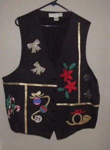 Kathren Deene Ugly Christmas Vest Bedazzled - Holidays Woman's Plus Sz 22/24 - Picture 1 of 11